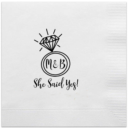 personalized engagment napkins