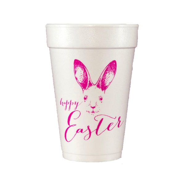 Pink Bunny Easter Styrofoam Cups