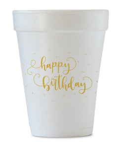 happy birthday styrofoam cups