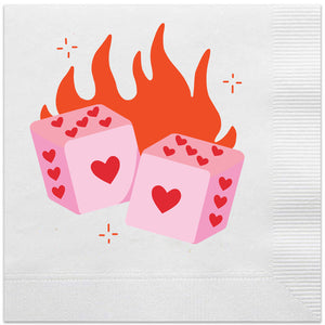 heart dice cocktail napkins