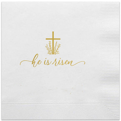 he is risen cocktial easter napkins