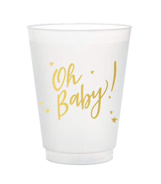 oh baby gold baby shower cups