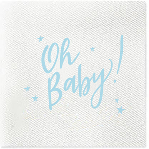 oh baby light blue napkins