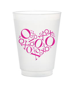 XO Heart Pink Shatterproof Valentines Cups