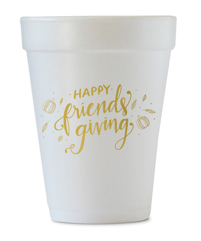 happy friendsgiving styrofoam cups