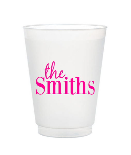 last name personalized plastic cups